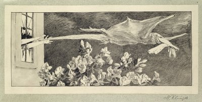 発作、「手袋の発見のパラフレーズ」、パブ。 1881年、1878年（インドのインクウォッシュと紙にペン） 作： Max Klinger
